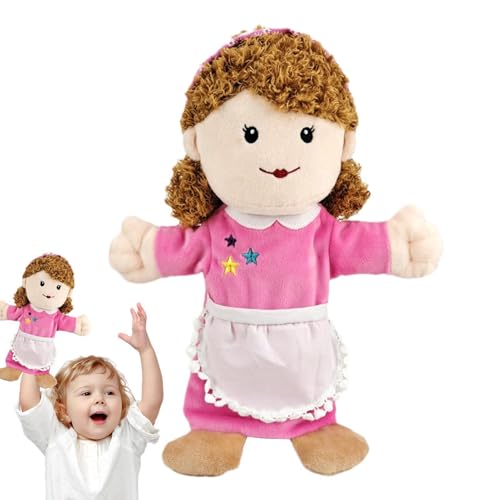 Handpuppen Kinder - 11,8 In Mädchen Puppenhandwerk, Familienpuppenshow | Weiche Plüsch-Handpuppe, Hautfreundlicher Stoff, Geruchsfreies Material, Interaktives Geschichtenerzählen Spielzeug, Puppenthea von NevPuose