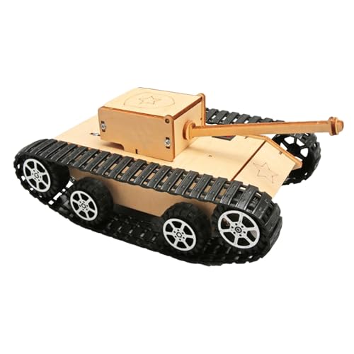 Montagefahrzeugspielzeug - Holzpanzer Bausatz, Wissenschaftliches Kettenfahrzeug Modell | Kreatives Lernspielzeug Für Kinder, Tankbaugruppe Mit Elektrischem Motor Und Zubehör von NevPuose