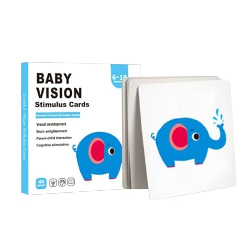 NevPuose Baby visuelle Stimulationskarten, Baby Vision Stimulation | Kleinkind -Aktivitätskarten,Visuelle Stimulation Lernaktivität Flashkarte für Kinder 0-3 von NevPuose