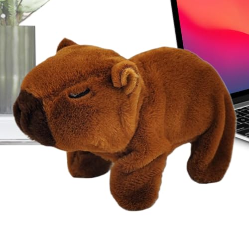 NevPuose Capybara Stoffed Puppe, Capybara Stoffed Animal,Huggable Electric Stuffed Tier Figur Kissen | Nettes wandelnes Capybara Plüschspielzeug für Wohnzimmer, Schlafzimmer von NevPuose