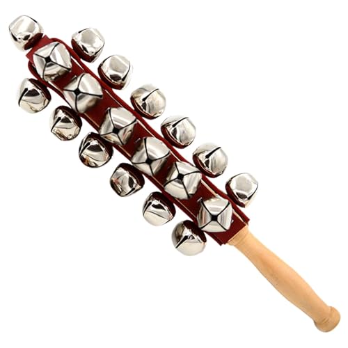 NevPuose Jingle Bell Stick, Jingle Bell Instrument - Hölzerne Jingle Handglocken,Home School Music Learning Supplies, Percussion Rattles, Frühschulbildung von Kindern, Lehrmittelunterricht von NevPuose