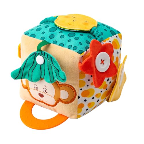 NevPuose Sensorisches Tissue -Box -Spielzeug - Baby Crinkle Tissue Pull -Spielzeug, Aktivität Würfel Säuglinge | Sensory Cube, Interactive Tissue Box Toy, Soft Baby Developmental Toy, Plüsch sensori von NevPuose