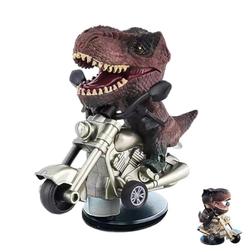 NevPuose T-Rex Auto-Armaturenbrett-Figur,Tyrannosaurus Rex Auto-Figur | Treibendes Auto-Dinosaurier-Ornament | Kreatives Auto-Dinosaurier-Ornament, Dinosaurier-REIT-Motorrad-für Auto-Stil-Upgrade von NevPuose