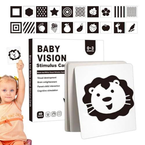 NevPuose Visuelle Stimulation für Babys, visuelle Stimulationskarten | Kleinkind -Aktivitätskarten | Visuelle Stimulation Lernaktivität Flashkarte für Kinder 0-3 von NevPuose