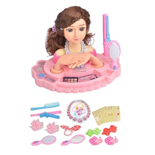 Puppenkopfhaarstyling -Set - tun Sie Play Styling Doll Kids, Make -up -Friseurübung Spielzeug | Pädagogische Schönheitssalonspielzeug, perfektes Geschenkgeburtstag, Weihnachten, Thanksgiving, Kinderta von NevPuose