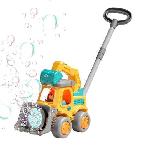 Bubble Maker für Kinder - Bubble Machine für kleine Kinder, Bulbujas Bulbujas Bulbujas de Bulldozer | Bildungsspielzeuge schieben Walker mit LED -Leuchten, von Nevalerra