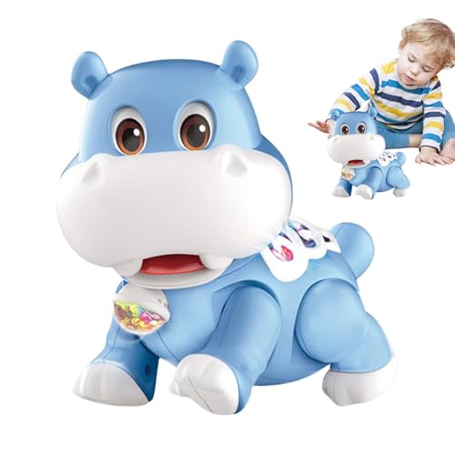 Nevalerra Rettung von Rawling Musical Toys - Musical Hippo -Babyspielzeug, Hippo -Musikspiel für Gehen 6.7x4.09 x 5,51 Zoll | Sensorische musikalische Toya für Mädchen für von Nevalerra