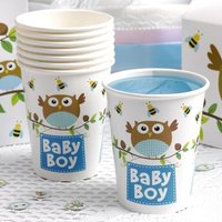 Kleine Eule "Baby Boy" Partybecher, 8 Stk von Neviti