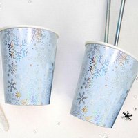 Winterbecher mit glitzernden Schneeflocken, 8 Stk, Vol. 230ml von Neviti