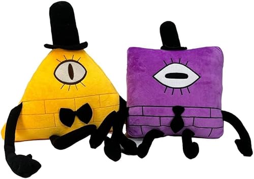 Nevstop Gravity Waterfall Plüschtier Bill Cipher Plüschtier Waddles Weich Rosa Schwein Plüsch für Kinder Geburtstag Weihnachten (2 Stück Bill Cipher + Tad Strange) von Nevstop