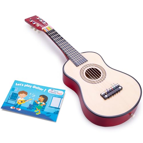 New Classic Toys - 10344 - Musikinstrument - Spielzeug Holzgitarre - Naturel von New Classic Toys