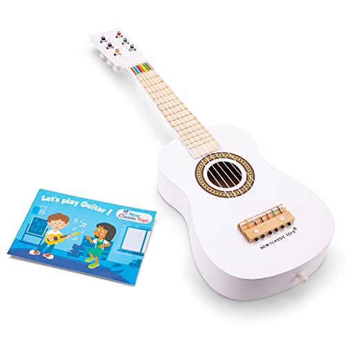 New Classic Toys Gitarrenspielzeug aus Holz, weiß von New Classic Toys