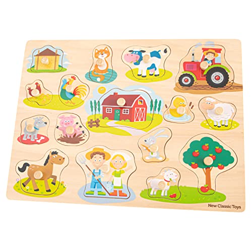 New Classic Toys 10440 Steckpuzzle-Farm von New Classic Toys