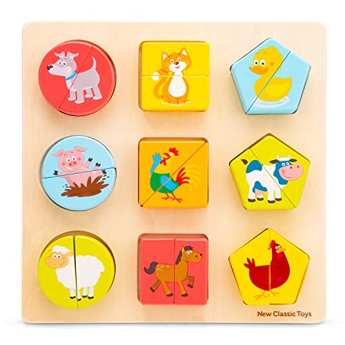 New Classic Toys - Shape Block Puzzle - Animals von New Classic Toys