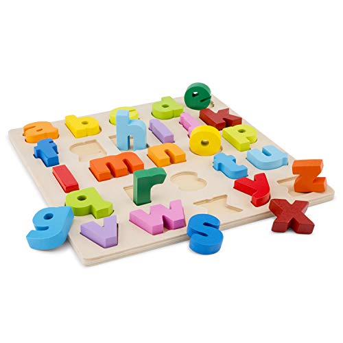 New Classic Toys 10535 Puzzle Alphabet (Lowercase), Multicolore Color von Eitech