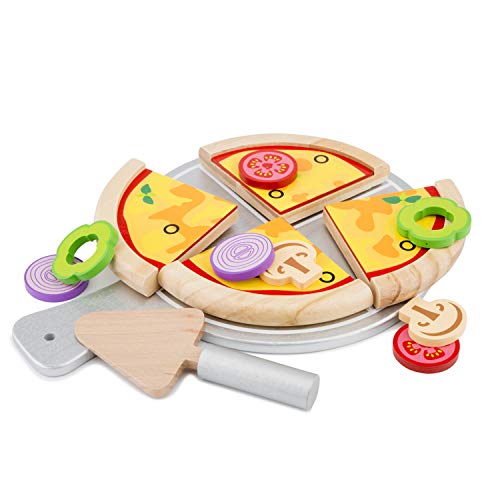 New Classic Toys 10597 The, 14 Parts, Consists of a Serving Pizza Set, Multicolore Color, Deluxe von Eitech