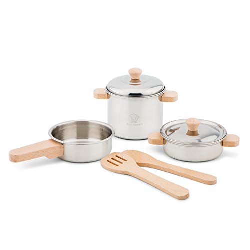 New Classic Toys 10640 Metal Pan Set, Metallpfannenset von New Classic Toys