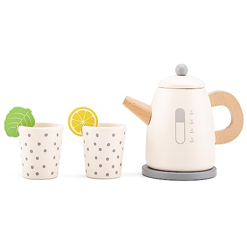 New Classic Toys 10711 Children's Toy Kettle Holzspielzeug-Wasserkocher-Set, Mehrfarbig, Einheitsgröße von New Classic Toys