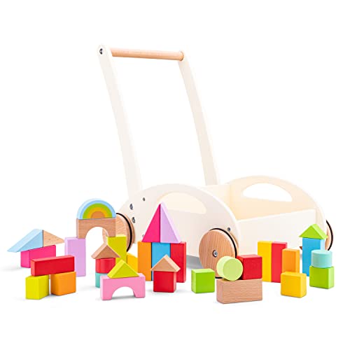 New Classic Toys 11320 Lauflernhilfe mit Bauklötzen, Multi Color, 400 x 320 x 450mm von New Classic Toys