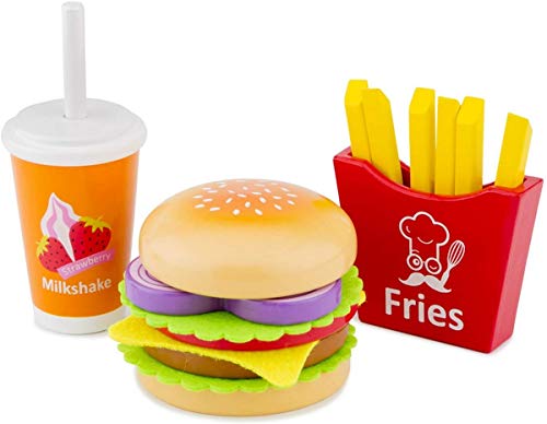 New Classic Toys 10594 Fast Food Set, Multicolore Color, 240 x 95 x 80mm von New Classic Toys