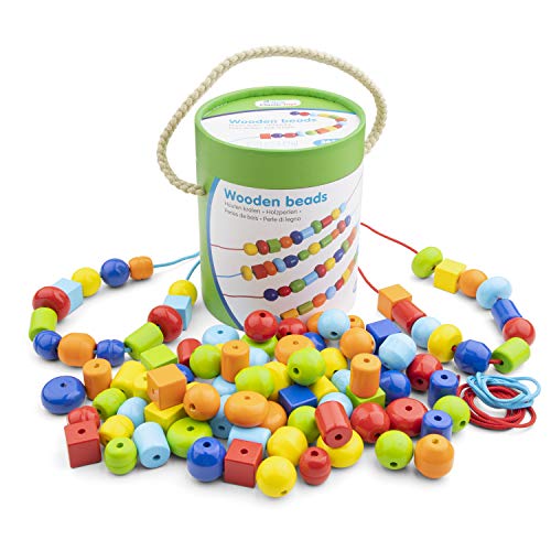 New Classic Toys Mädchen 10574 Wooden Beads-96, Pieces, Mehrfarbig, 96 Stück New Classic Toys Mädchen 10574 Wooden Beads-96, Pieces, Mehrfarbig, 96 Stück von New Classic Toys