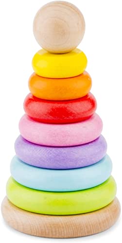 New Classic Toys 10501 Rainbow Stacking Toy, Multicolore Color von New Classic Toys