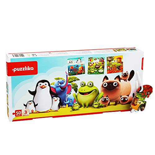 Puzzlika P12985 Animals DREI in One My Favourite Tiere Puzzle, Multi Color, S von New Classic Toys