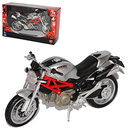 New Ray Ducati Monster 1100 2010 Silber StrassenveRSion 1/12 Motorradmodelle Motorrad Modell von NewRay