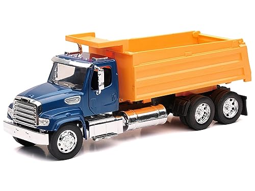 New-Ray Freightliner 114SD Muldenkipper blau und gelb Langstrecken-Trucker-Serie 1/32 Druckguss-Modell NR11003 von NewRay