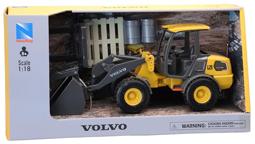 New Ray Ladegerät Volvo L25 mit Miniatur-Zubehör im Maßstab 1:18 – EIN Arbeitsgerät – realistisch und robust – EIN Spielzeug für Kinder ab 3 Jahren von New Ray