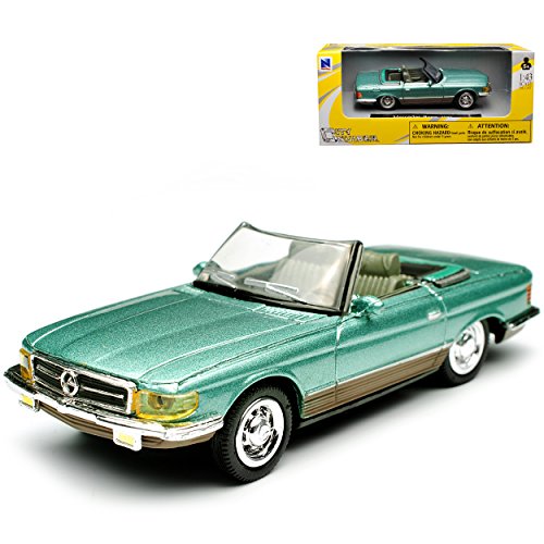 New Ray Mercedes-Benz 350SL R107 Cabrio Grün 1971-1989 1/43 Modell Auto mit individiuellem Wunschkennzeichen von NewRay