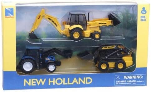 Newray – Miniatur-Set New Holland – Traktor T8, Minilader L230 und B110C Bagger – Sammlung, Spiele und Spielzeug – Die Cast – für Kinder ab 8 Jahren von NewRay