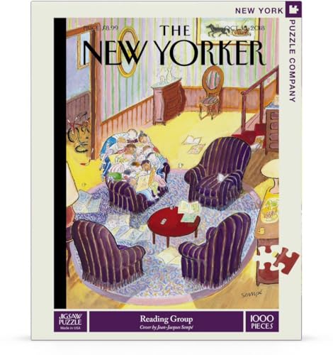 New York Puzzle Company - New Yorker Lesegruppe - 1000 Teile Puzzle für Erwachsene von Jean-Jacques Sempé von New York Puzzle Company