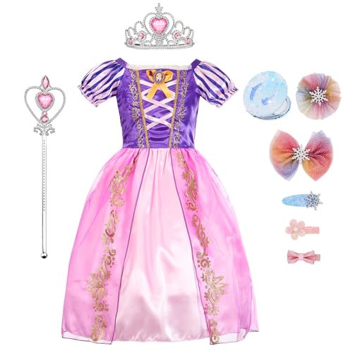 Beunique Prinzessinnenkostüm Rapunzel Kostüm für kleine Mädchen Kostüm für Halloween Geburtstagsfeier Karneval Cosplay Rosa, 130 von New front