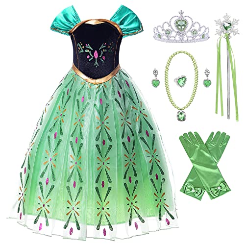 New front Kostüm Mädchen Eiskönigin Kleid Prinzessin Elsa Kinder Grün 2-8 Jahre Prinzessin Anna Verkleidung Weihnachten Fest Geburtstag Karneval Cosplay Zubehör,Grün,100 New front Kostüm Mädchen Eiskönigin Kleid Prinzessin Elsa Kinder Grün 2-8 Jahre Prinzessin Anna Verkleidung Weihnachten Fest Geburtstag Karneval Cosplay Zubehör,Grün,100 von New front