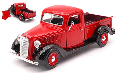 FORD PICK UP 1937 RED 1:24 - MotorMax - Straßenauto - Die Cast - Modellbau von New