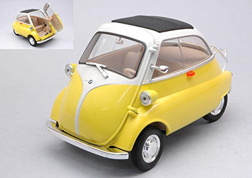 Für BMW ISETTA 250 1955 Yellow / White 1:18 - Welly - Straßenauto - Die Cast - Modellbau von New