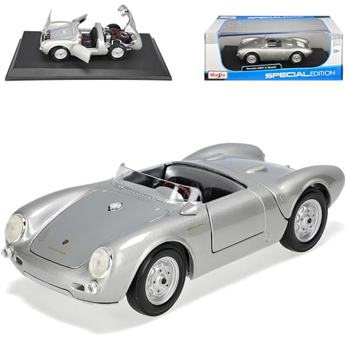 NEW Porsche 550a 550 A Spyder Offen Silber Special Edition 31843 1/18 Maisto Modellauto Modell Auto von NEW