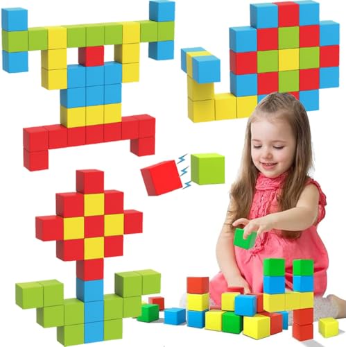 40pcs Magnetische Bausteine,Build Mine Magnete Welt World Set,Magnetisches Spielzeug für Kinder im Alter von 3 4 5 6 7 8,Sensorisches Spielzeug für Jungen und Mädchen ab 3 Jahren von NewJoy