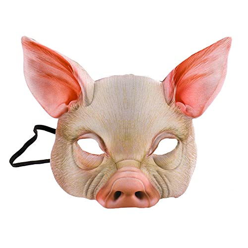 NewL Halloween Schwein Tier Halbgesichtsmaske Maskerade Party Cosplay Kostüm für Frauen und Männer von NewL