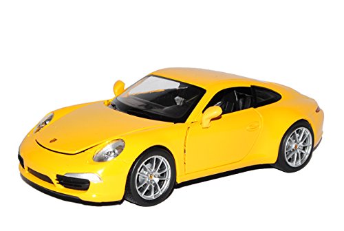 New Ray Porsche 911 991 Carrera 4 Gelb Coupe Ab 2011 1/24 Modell Auto mit individiuellem Wunschkennzeichen von NewRay