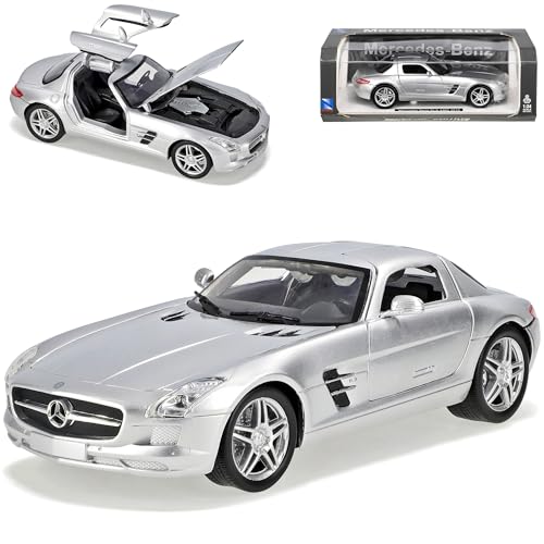 NewRay Mercedes-Benz SLS AMG Coupe Silber 1/24 Modellauto Modell Auto von NewRay