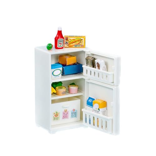 1:12 Miniatur Puppenhaus Kühlschrank, Mini Küche Kühlschrank Spielzeug Kleinen Simulation Gefrierschrank Modell Küche Geräte Prop Puppenhaus Modell Geschenk für Kinder von Newhope