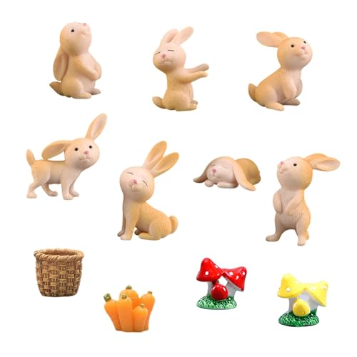 11 Stück Mini Hase Figuren Harz Osterhase Miniatur Kaninchen Figuren Osterhasen Cupcake Toppers Mini Hase Dek von Newhope