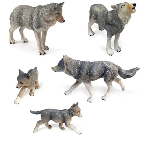 Animal Wolf Model Toy, Figur Simulation Wildlife Tier Modell Spielzeug, Wolf Action Figure Wolf Tiere Spielzeug imulation Wildlife Wolf Modell Ornamente für Kinder Geschenk von Newhope