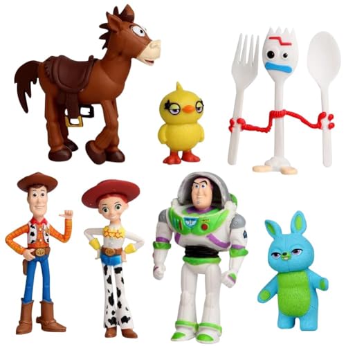 Figuren Set, cake topper Geburtstags Deluxe Party Cupcake Figuren Actionfiguren Figurenset, Buzz and Rex Party Kuchen Dekoration Cake Topper 7 Stück von Newhope