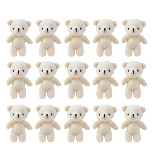 Newhope 18Pcs Mini Bear Stuffed Bears Kleiner Bären Schlüsselbär Doll Plüsch Weiche Spielzeugpuppenhaus Bären Hochzeit Geschenkbox Doll Handwerk Accessoires für Keychain Cake Geburtstag von Newhope