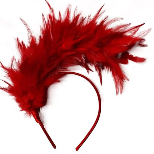 Newhope 20er Jahre Stirnband Feder Haarreif Haarband Cosplay Feder Haarband Karneval Party Kopfschmuck Regenbogen Feder Haarreif Kostüm für Ostertag Hochzeit Halloween Party von Newhope