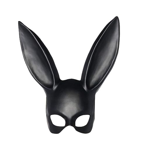 Newhope Bunny Maske, Schwarz Maskerade Maske, Hase Augenmaske mit Ohren, Bunny Maske für Halloween Party Kostüm Cosplay Ostern Karneval von Newhope