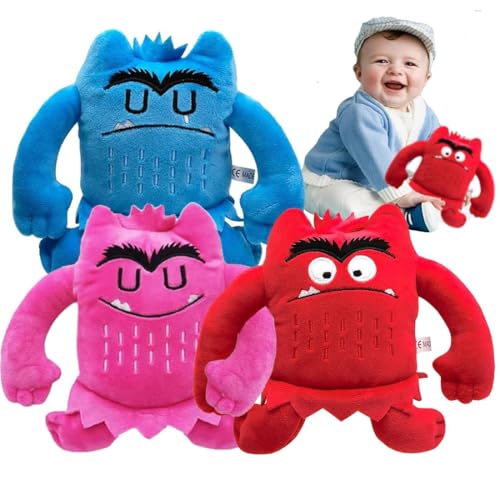 Newhope Buntes Monster Plüschtier, 3 Monster Der Gefühle, Farben-Monster Figuren Plüsch Spielzeug, Lernspiel Zum Emotionalen Lernen Für Kinder, Kinderdekoration Für Kinder Mädchen Jungen von Newhope